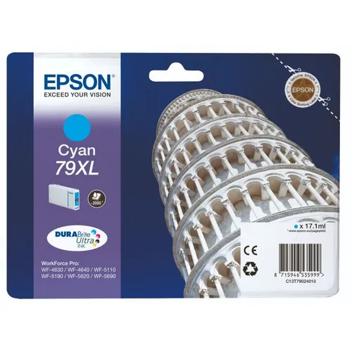 Epson 79XL High Capacity Cyan Ink Cartridge - (Tower of Pisa T7902)