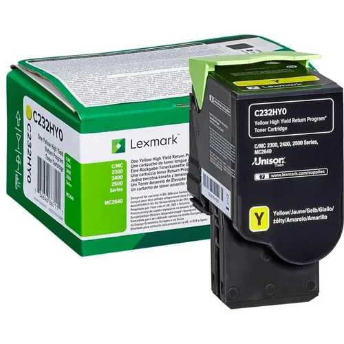Lexmark C232HY0 High Capacity Yellow Return Program Toner Cartridge