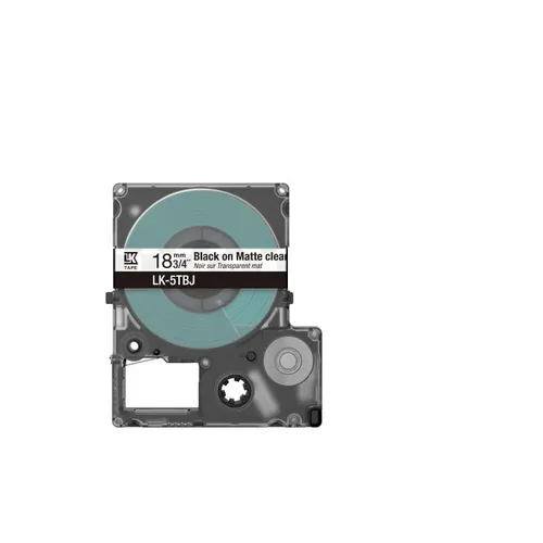 Epson C53S672066 Black on Matte Clear Label Tape 18mm x 8m - (LK-5TBJ)