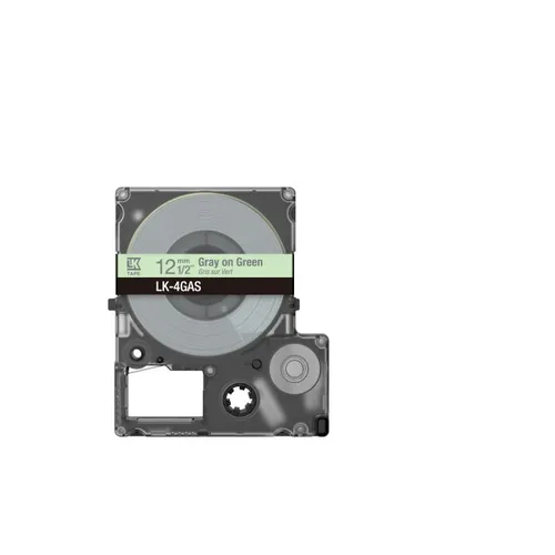 Epson C53S672105 Grey On Green Tape (12mm x 8m) 