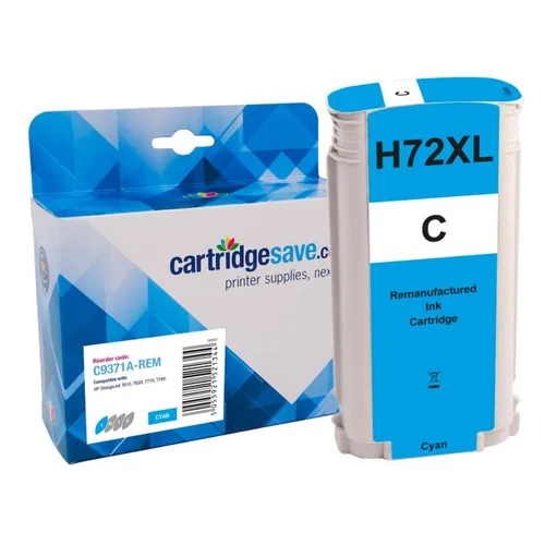 Compatible HP 72 High Capacity Cyan Ink Cartridge - (C9371A)