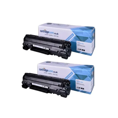Compatible HP 36A Black Toner Cartridge Twin Pack - (CB436AD)