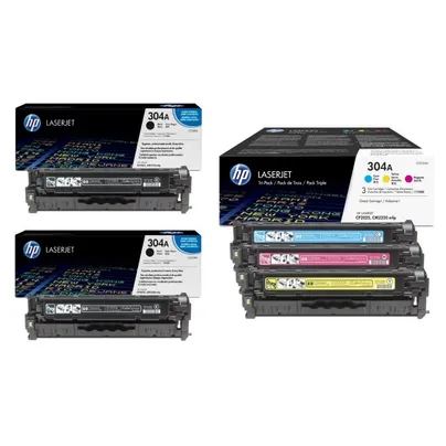 HP 304A 5 Colour Toner Cartridge Multipack - (CC530AD & CF372AM)