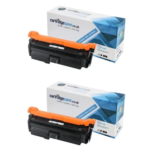 Compatible HP 504X High Capacity Black Toner Cartridge Twin Pack - (CE250XD)