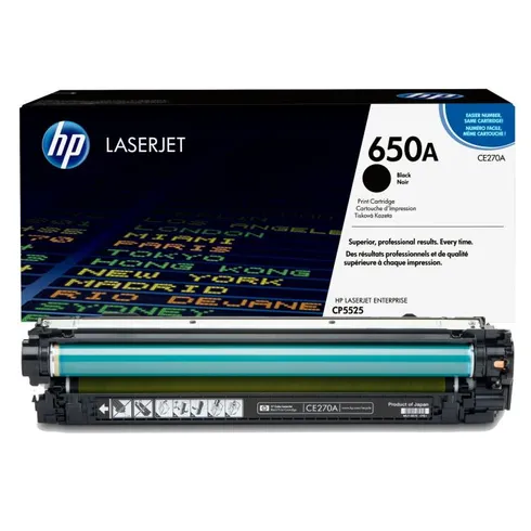 HP 650A Black Toner Cartridge - (CE270A)