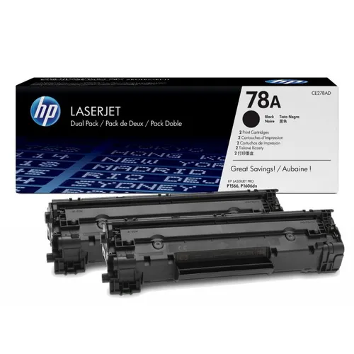 HP 78A Black Toner Cartridge Twin Pack (CE278AD)