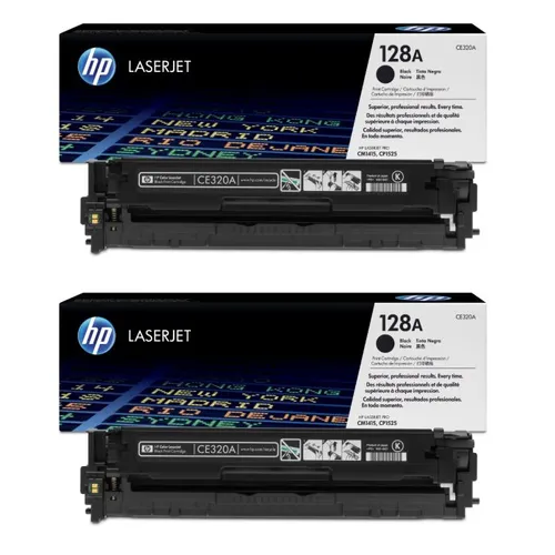 HP 128A Black Toner Cartridge Twin Pack - (CE320AD)