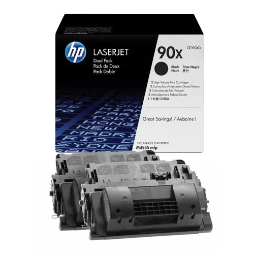 HP 90X High Capacity Black Toner Cartridge Twin Pack - (CE390XD)