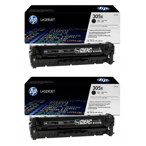 HP 305X High Capacity Black Toner Cartridge Twin Pack - (CE410XD)