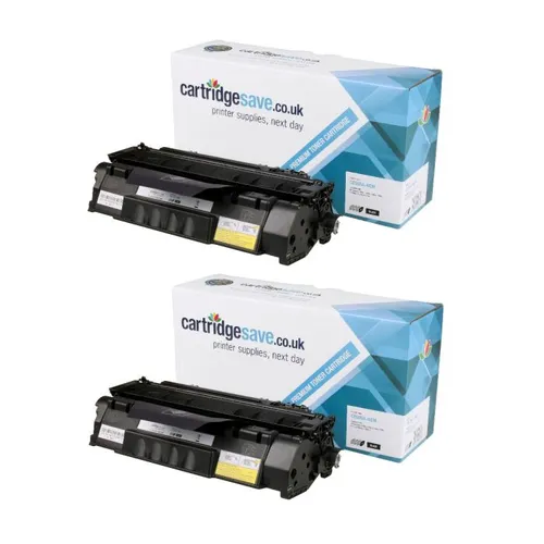 Compatible HP 05A Black Toner Cartridge Twin Pack - (CE505D)