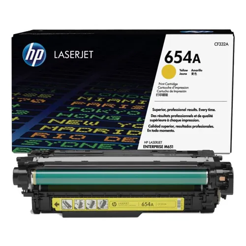 HP 654A Yellow Toner Cartridge - (CF332A)