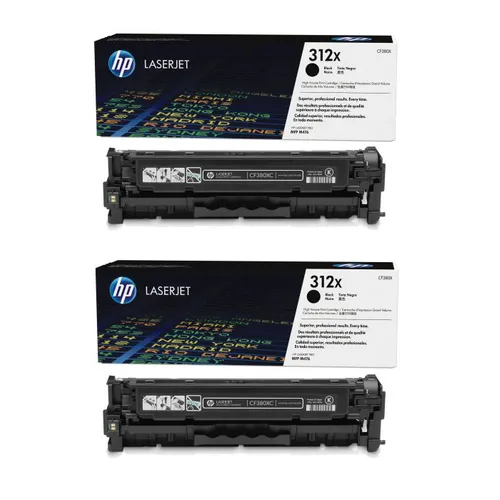 HP 312X High Capacity Black Toner Cartridge Twin Pack - (CF380XD)