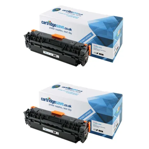 Compatible HP 312X High Capacity Black Toner Cartridge Twin Pack - (CF380XD)