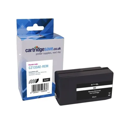 Compatible HP 711 High Capacity Black Ink Cartridge - (CZ133A)