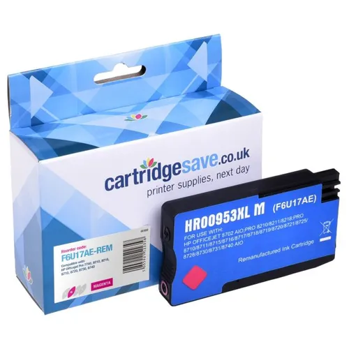 Compatible HP 953XL High Capacity Magenta Ink Cartridge - (F6U17AE)