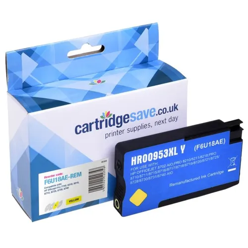 Compatible HP 953XL High Capacity Yellow Ink Cartridge - (F6U18AE)