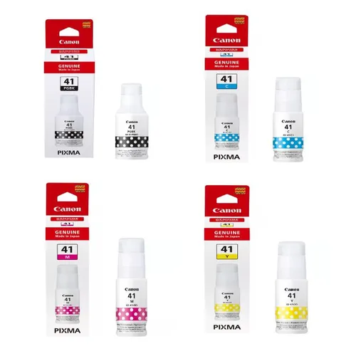 Canon GI-41 4 Colour High Capacity Ink Bottle Multipack (GI-41PGBK, GI-41C, GI-41M, GI-41Y)