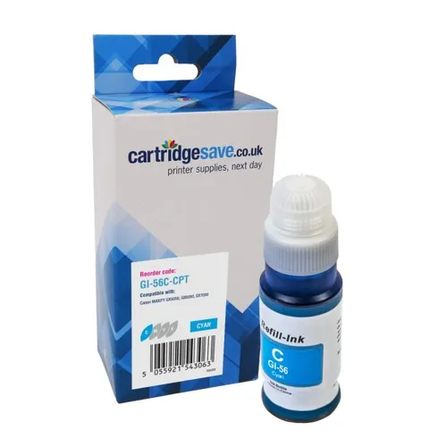 Compatible Canon GI-56 Cyan Ink Bottle - (GI-56C)