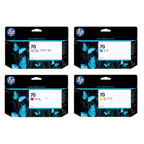 HP 70 4 Colour Ink Cartridge Multipack