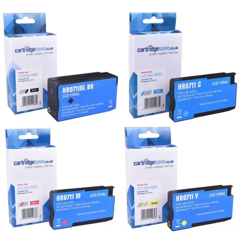 Compatible HP 711 High Capacity 4 Colour Ink Cartridge Multipack