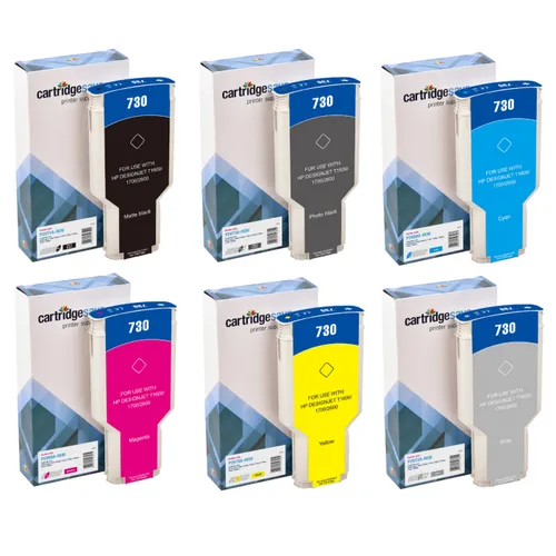 Compatible HP 730 High Capacity 6 Colour Ink Cartridge Multipack
