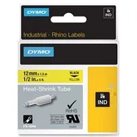 Dymo 18056 Black On Yellow Heat Shrink Non adhesive Tubing 12mm x 1.5m (S0718310)