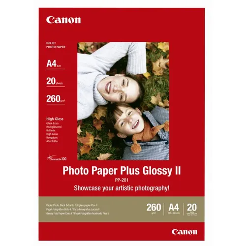 Canon 260gsm PP-201 A4 Glossy Photo Paper Plus II (2311B019 20 Sheets Inkjet Photo Paper 210x297mm)