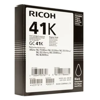 Ricoh GC41K Standard Capacity Black Gel Ink Cartridge - (405761)