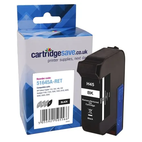 Compatible HP 45 High Capacity Black Printer Cartridge - (51645AE)