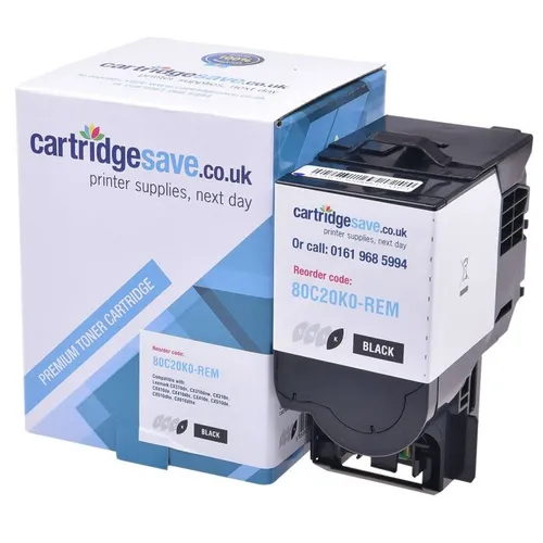 Compatible Lexmark 802K Black Toner Cartridge - (80C20K0)