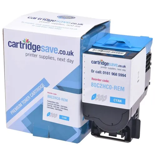 Compatible Lexmark 802HC High Capacity Cyan Toner Cartridge - (80C2HC0)