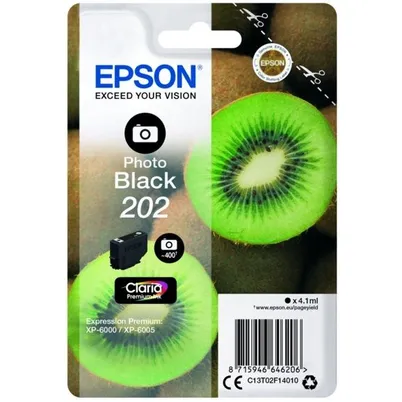 Epson 202 Photo Black Ink Cartridge - (T02F1 Kiwi)