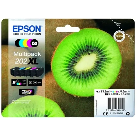 Epson 202XL 5 Colour High Capacity Ink Cartridge Multipack - (T02G7 Kiwi)
