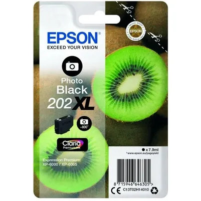 Epson 202XL Photo Black High Capacity Ink Cartridge - (T02H1 Kiwi)
