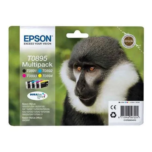 Epson T0895 4 Colour Ink Cartridge Multipack - (Monkey)