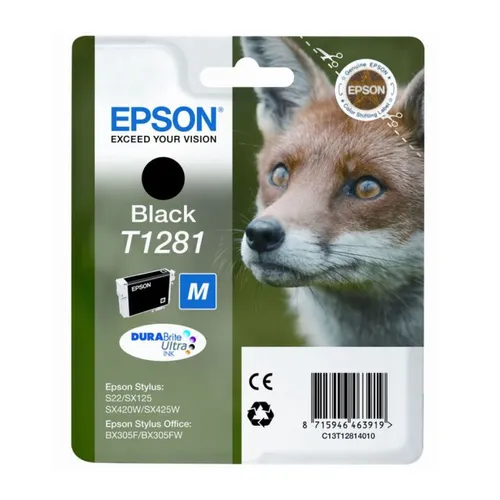 Epson T1281 Black Ink Cartridge - (T1281 Fox)