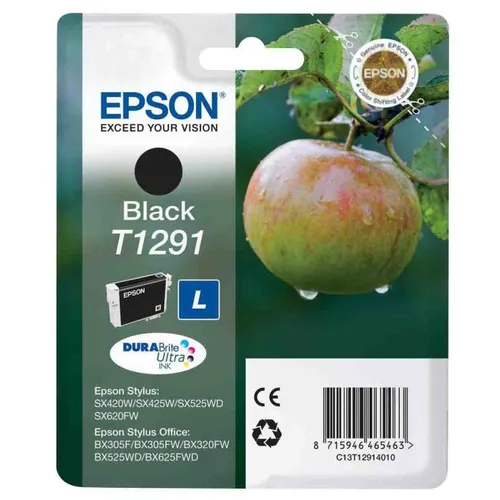 Epson T1291 High Capacity Black Ink Cartridge - (T1291 Apple DURABrite Ultra)