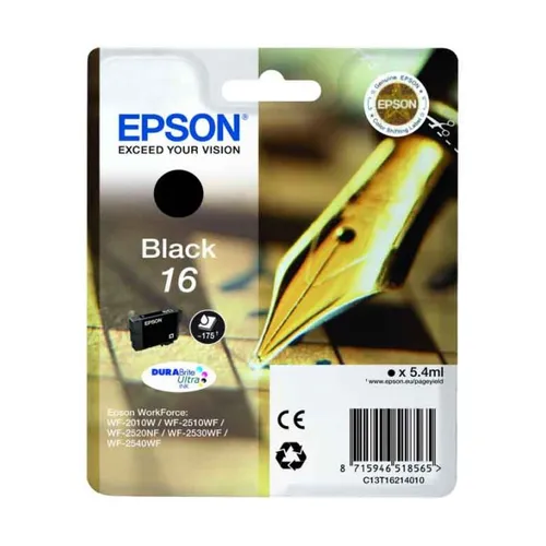 Epson 16 Black Ink Cartridge - (T1621 Pen and Crossword)