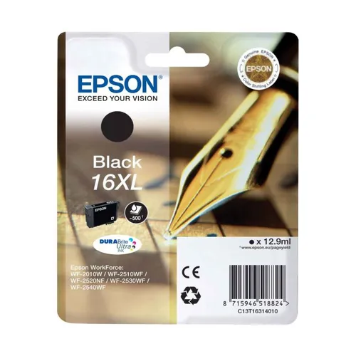 Epson 16XL Black High Capacity Ink Cartridge - (T1631 Pen and Crossword)