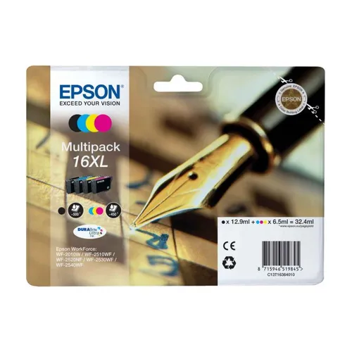 Epson 16XL 4 Colour High Capacity Ink Cartridge Multipack (T1636 Pen and Crossword)