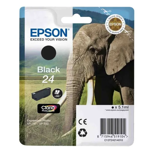 Epson 24 Black Ink Cartridge - (T2421 Elephant)