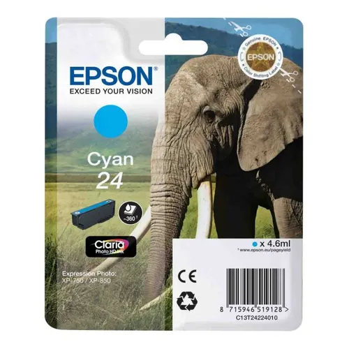 Epson 24 Cyan Ink Cartridge - (T2422 Elephant)