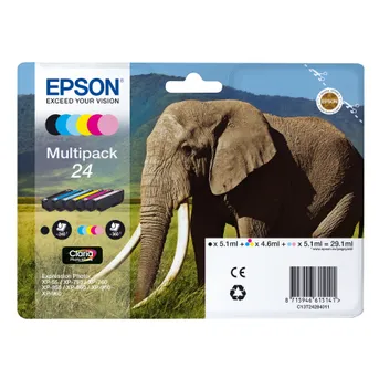 Epson 24 6 Colour Ink Cartridge Multipack - (T2428 Elephant)