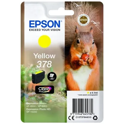 Epson 378 Yellow Ink Cartridge - (T3784 Squirrel)