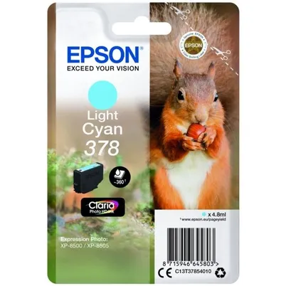 Epson 378 Light Cyan Ink Cartridge - (T3785 Squirrel)