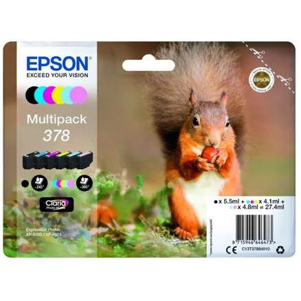 Epson 378 6 Colour Ink Cartridge Multipack - (T3788 Squirrel)