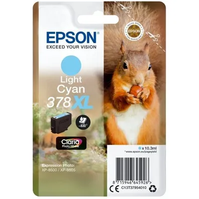 Epson 378XL High Capacity Light Cyan Ink Cartridge - (T3795 Squirrel)