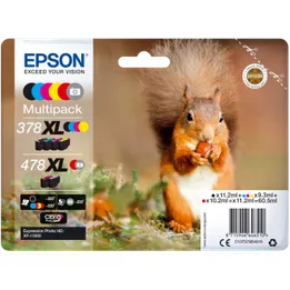 Epson 378XL / 478XL 6 Colour High Capacity Ink Cartridge Multipack - (T379D Squirrel)