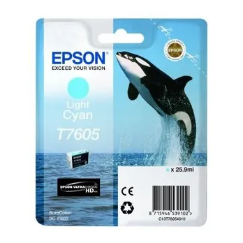 Epson T7605 Light Cyan Ink Cartridge - (C13T760540 Killer Whale)