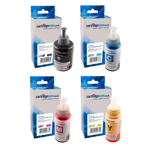 Compatible Epson T774 & T664 4 Colour Ink Bottle Multipack